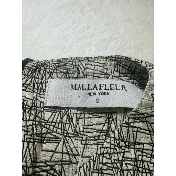 MM Lafleur Sheath Dress Size 6 Black and White Abstract Print Career Wear EUC - Picture 3 of 7